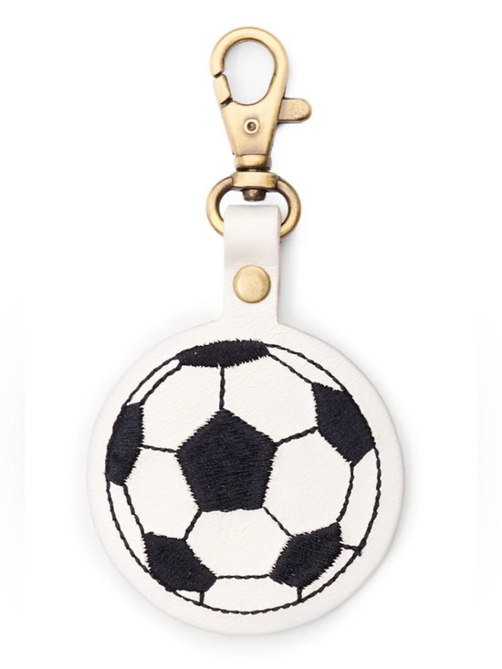 Portland Leather Accessories - PLG Portland Leather Soccer Ball Keychain Bag Purse Charm Flair Black & White